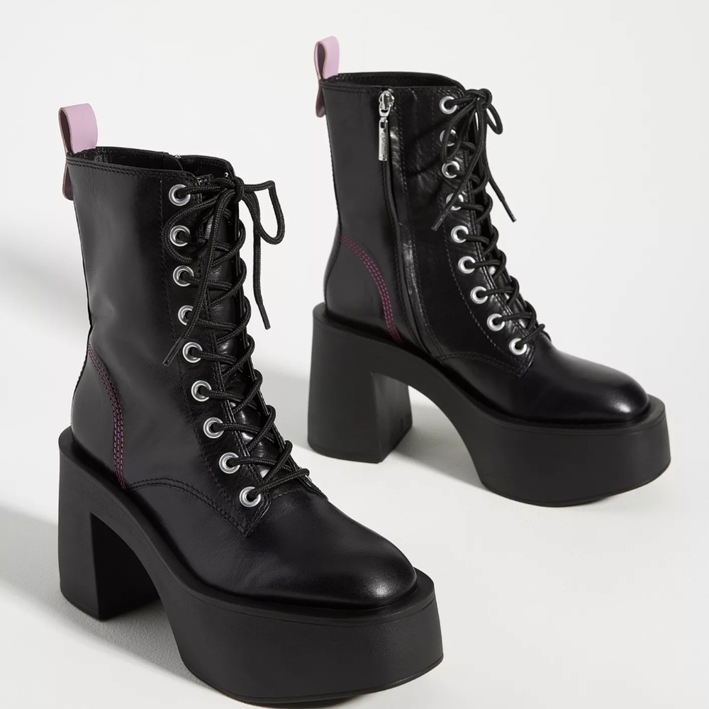 Larroude Olivia Plaid Platform Boot Size 6.5 0469